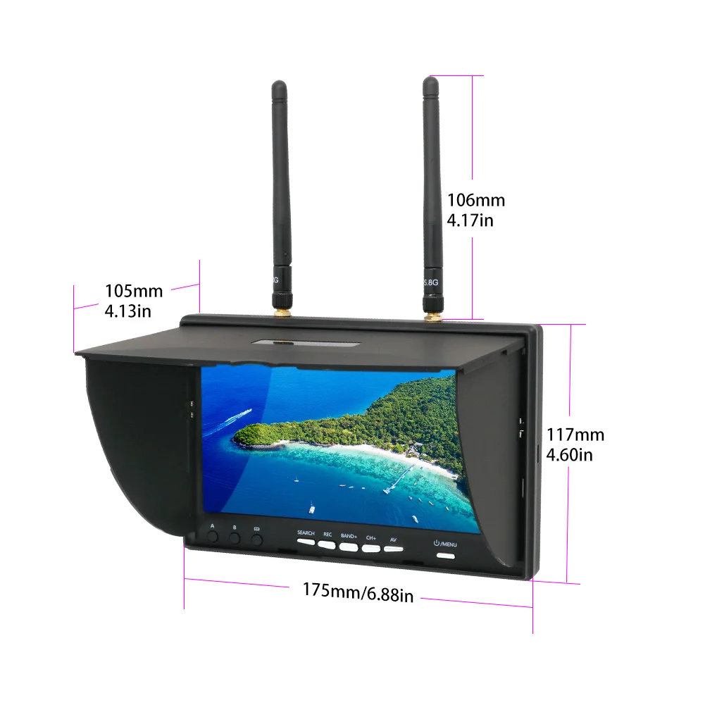 5.8G FPV DVR LS5802D 7 Inch Mo - огляд і ціна Drone Controller Screen